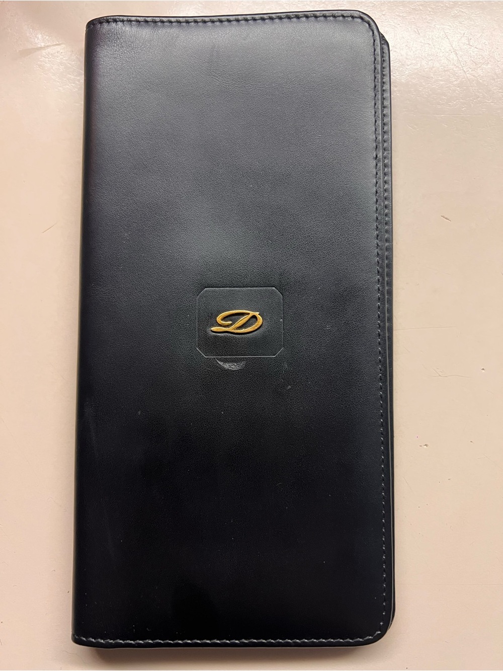 S.T. Dupont Paris Black Leather Long Wallet Gold Logo